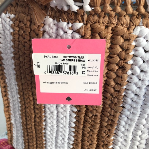 Kate Spade Sam Stripe Straw Tote - Picture 5 of 5